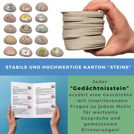 SENIORI Gedächtnissteine – Memo-Spiel für Senioren, 16 Paar Bilder, Steinkarten zur Gedächtnisförderung und anregenden Gesprächen Erinnerungs-Spiel Nr.9