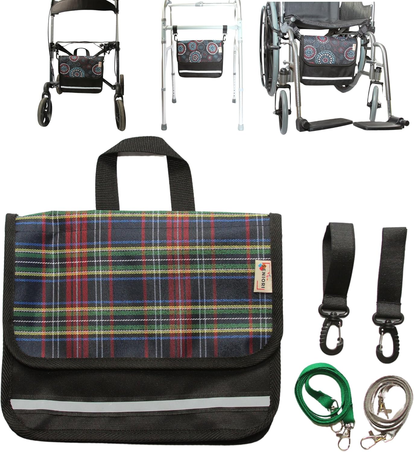 SENOIRI multifunktionale Tasche für Rollstühle UNTER DEM SITZ Rollstuhltasche Passt für Rollstühle, Rollatoren, Gehhilfen und Krankenbetten