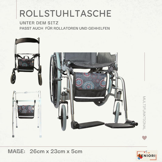 SENOIRI multifunktionale Tasche für Rollstühle UNTER DEM SITZ Rollstuhltasche Passt für Rollstühle, Rollatoren, Gehhilfen und Krankenbetten
