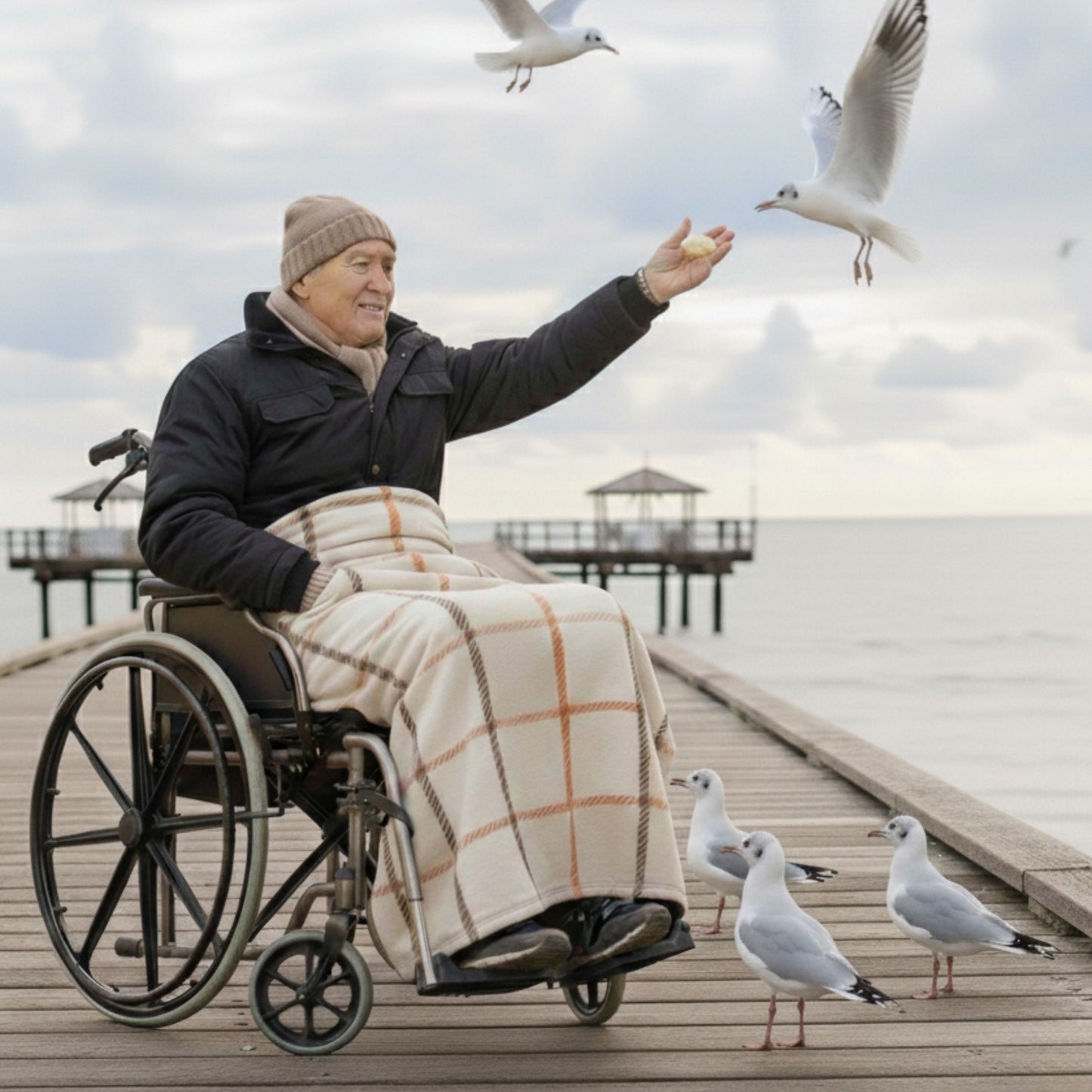 SENIORI Rollstuhldecke Decke für Rollstuhl warme Beindecke für Rollstuhlfahrer