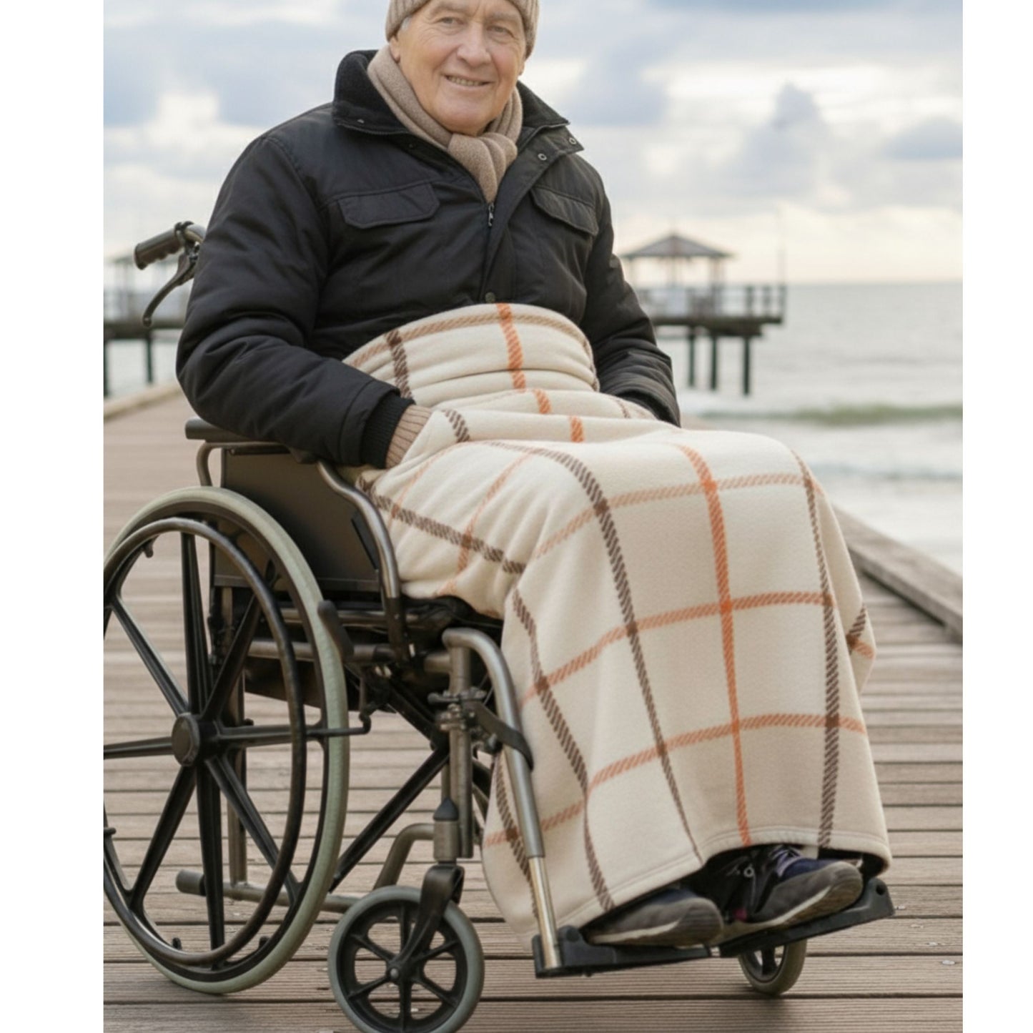 SENIORI Rollstuhldecke Decke für Rollstuhl warme Beindecke für Rollstuhlfahrer