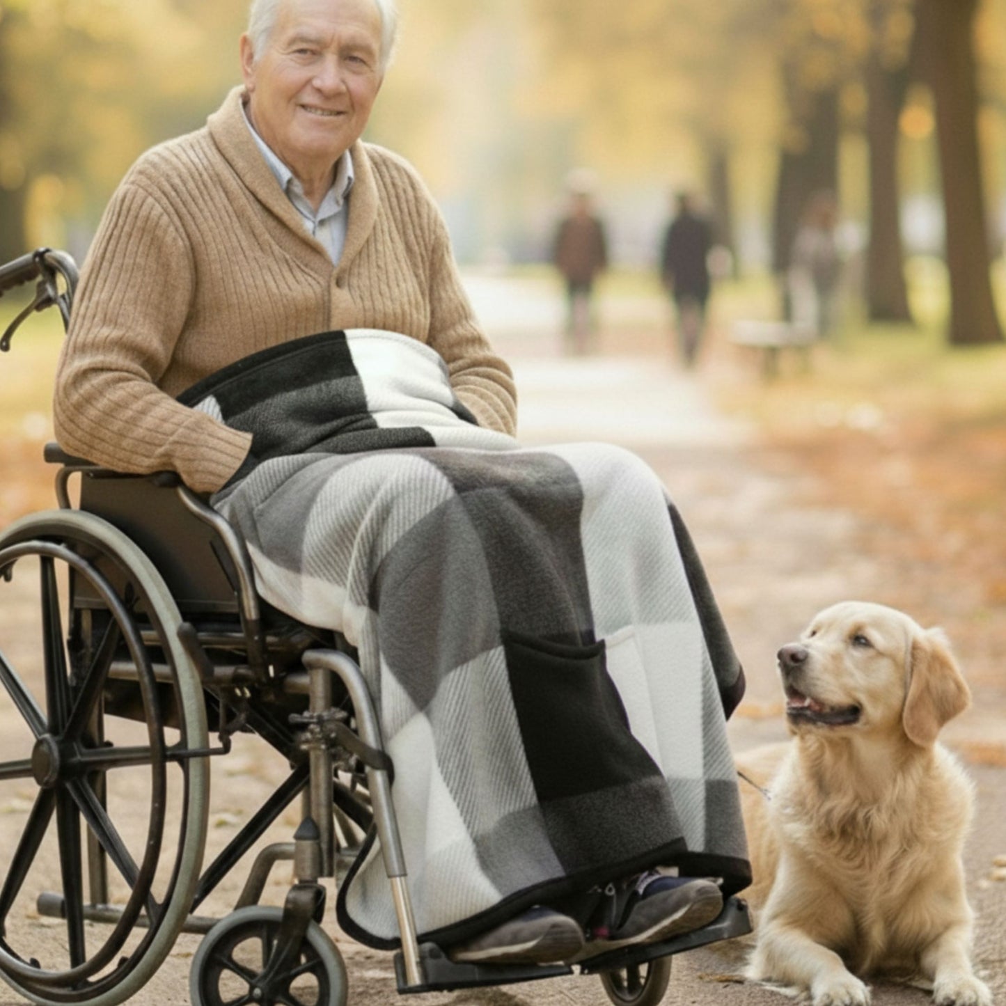 SENIORI Rollstuhldecke Decke für Rollstuhl warme Beindecke für Rollstuhlfahrer