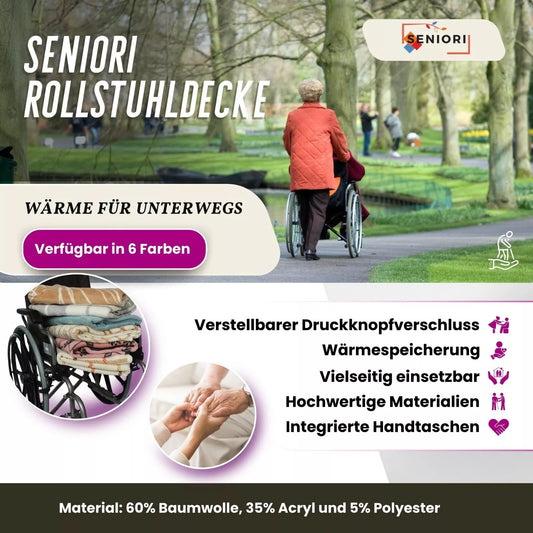 SENIORI Rollstuhldecke Decke für Rollstuhl warme Beindecke für Rollstuhlfahrer