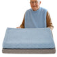 SENIORI Lätzchen Erwachsene 2er Set Baumwolle 50x100 Essschutz Blau und Grau