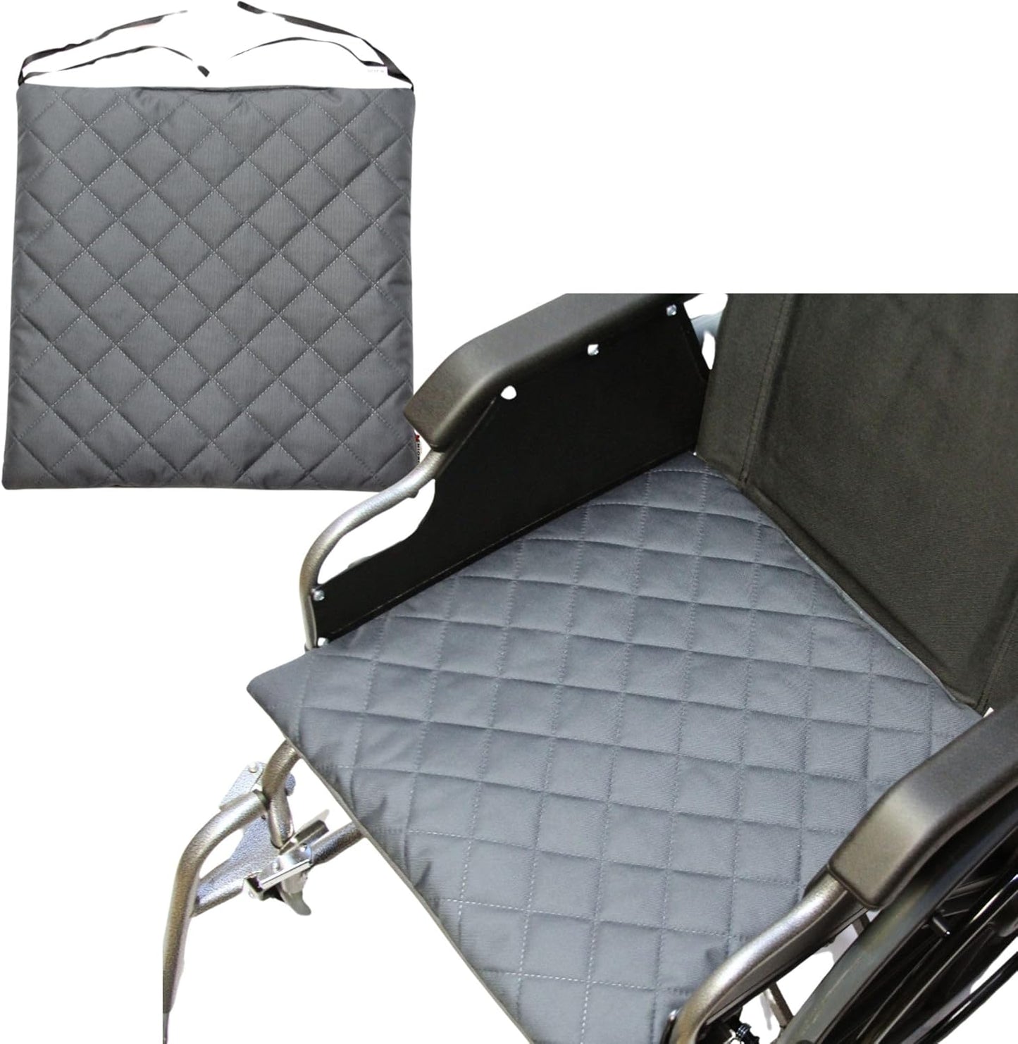 SENIORI Sitzkissen 44x44 cm für Rollstuhl, wasserdichtes Rollstuhlkissen, rutschfeste Rollstuhlauflage mit eleganter Steppung
