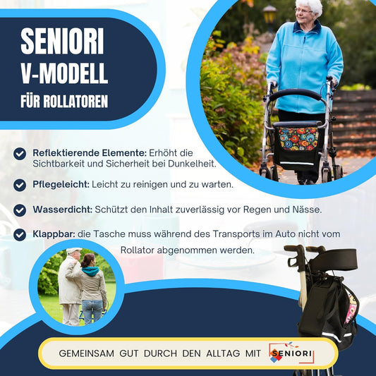 SENIORI Rollator Tasche Rollatortasche Universal V-Modell